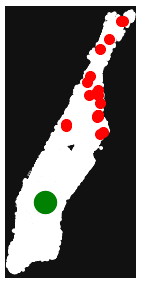 Отображение карты Манхэттена c точками OSMnx Python